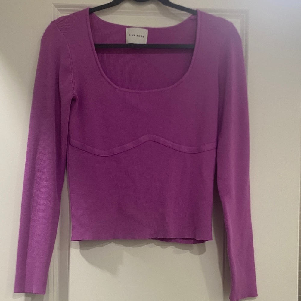 Pink Rose Vibrant Magenta Long Sleeve Top